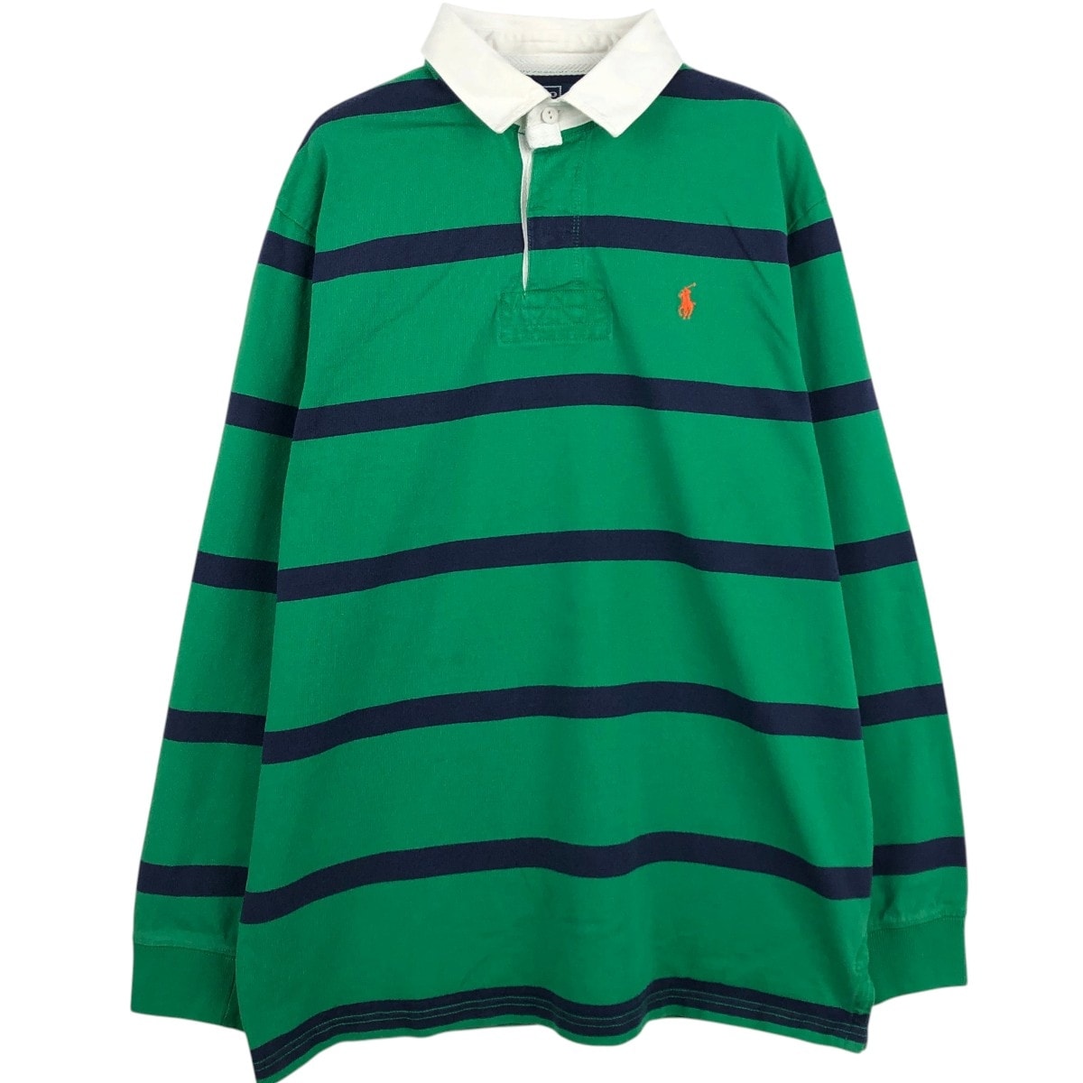 古着 ラルフローレン Ralph Lauren POLO by Ralph Lauren ボーダー柄 長袖 ラガーシャツ メンズL相当/eaa668809