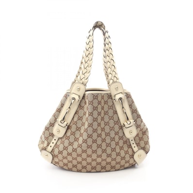 グッチ GUCCI GGキャンバス ショルダーバッグ バッグ キャンバス レザー レディース ベージュ系 / アイボリー系 162900 【中古】