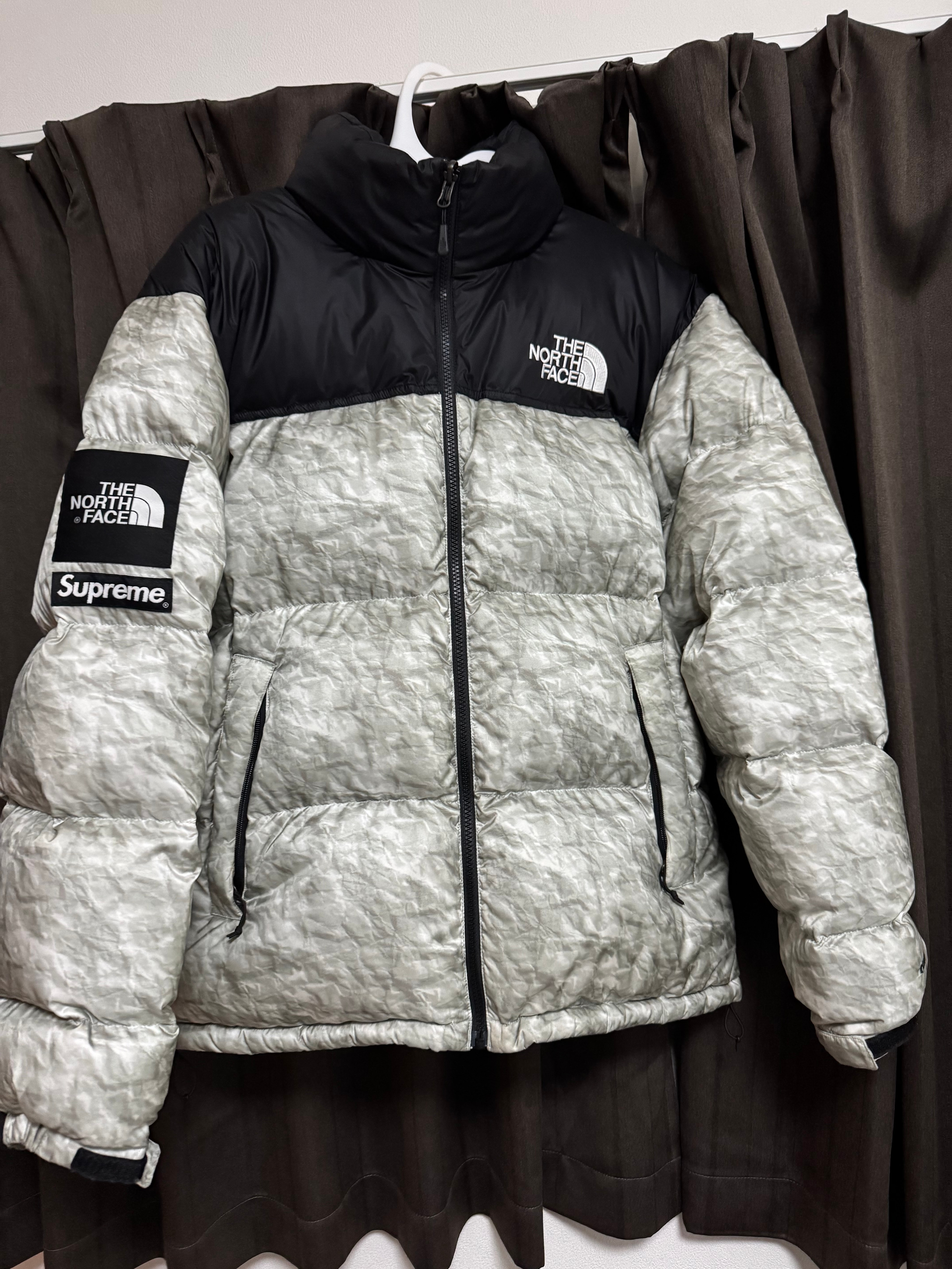 Supreme x The North Face Nuptse Jacket "White Paper Print"