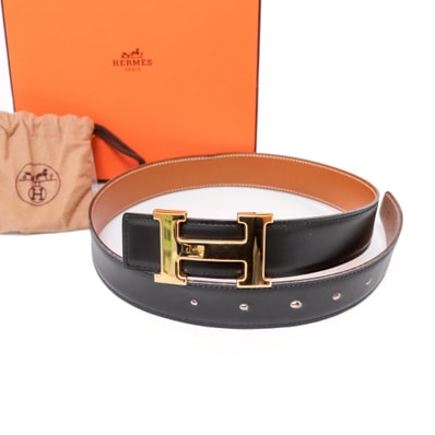 【美品】HERMES エルメス コンスタンス 黒 キャメル ベルト ◯Y刻 65