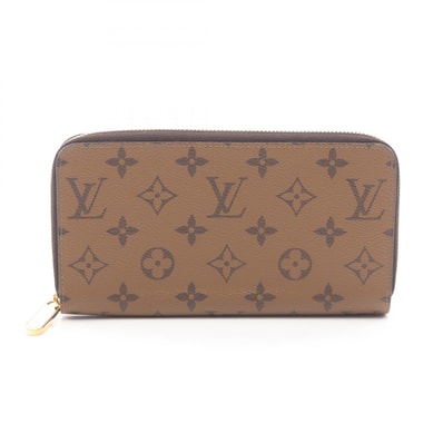 ルイ・ヴィトン LOUIS VUITTON ジッピーウォレット ラウンド長財布 財布 PVCコーティングキャンバス モノグラム・リバース レディース ブラウン系 M82444 【中古】