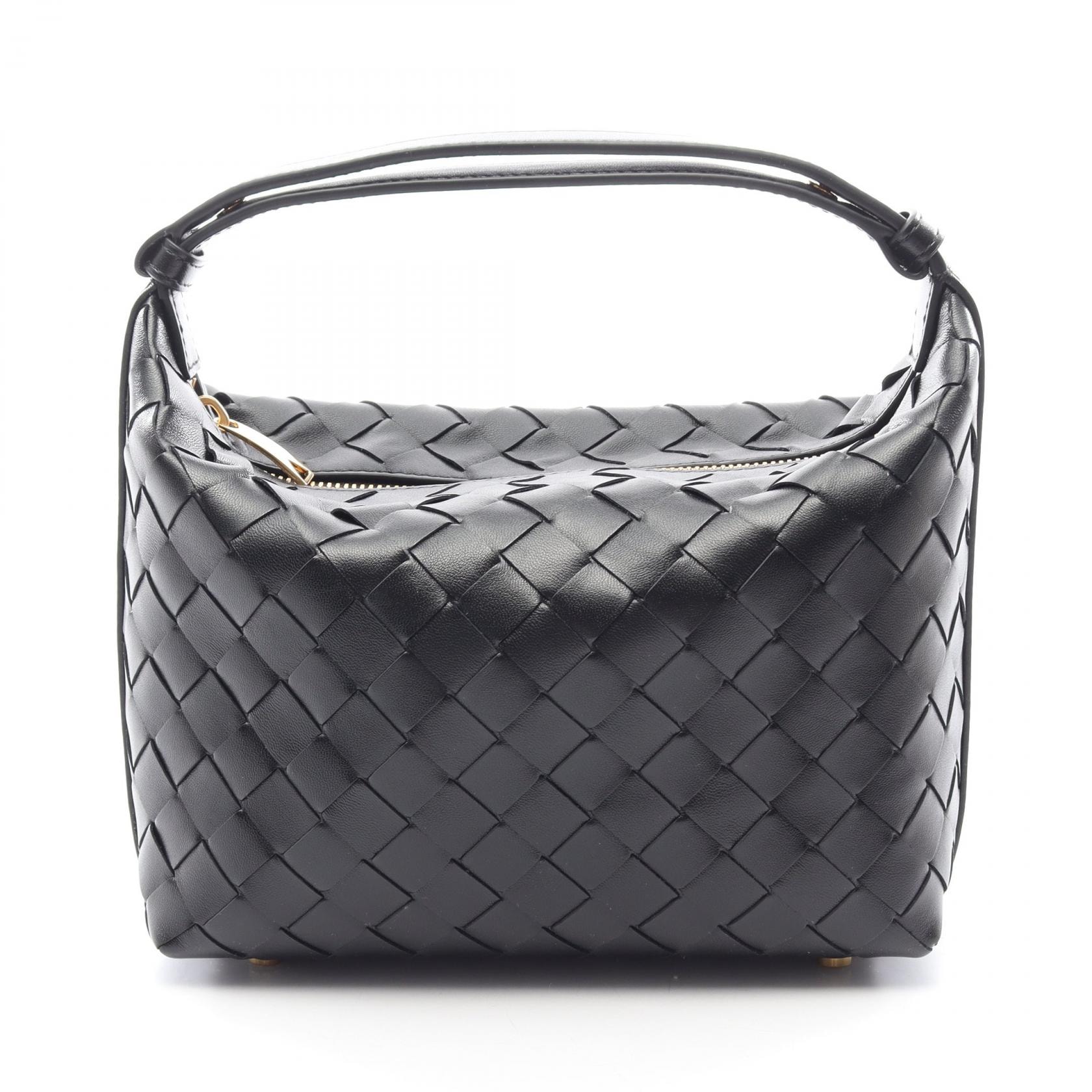 ボッテガヴェネタ BOTTEGA VENETA MINI WALLACE ミニ ウォレス イントレチャート ハンドバッグ バッグ レザー レディース ブラック系 754443V3IV18425 【新品】