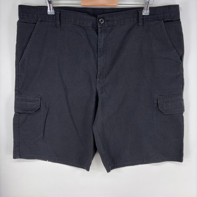 古着 ディッキーズ Dickies パンツ カーゴパンツ ワーク ハーフ ショート ジッパーフライ ワンポイントロゴ w42 ブラック系 メンズ