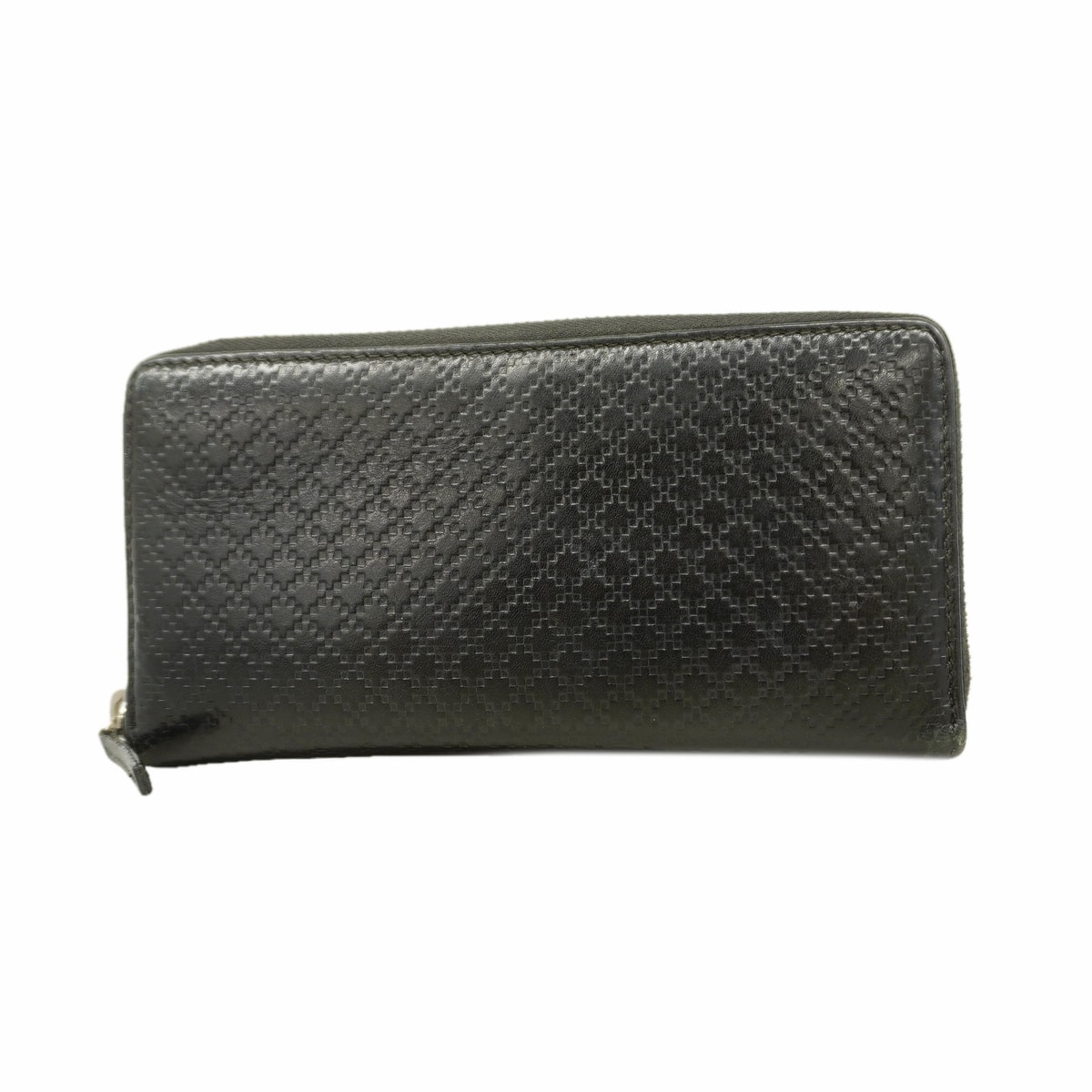 【6ke5548】グッチ 長財布 ディアマンテ 307990 レザー ブラック シルバー金具【中古】レディース