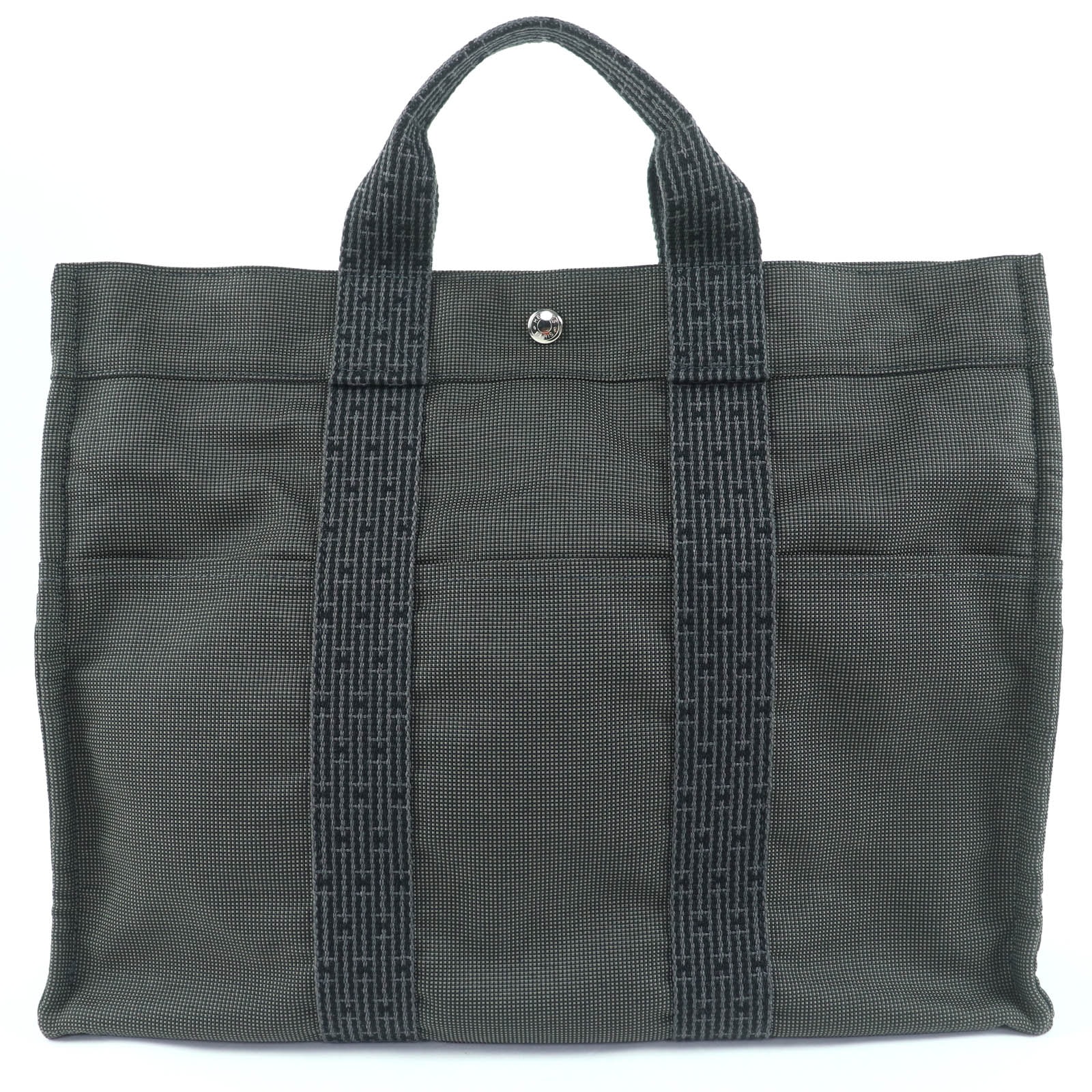 極美品 エルメス ハンドバッグ エールライン MM グレー レディース