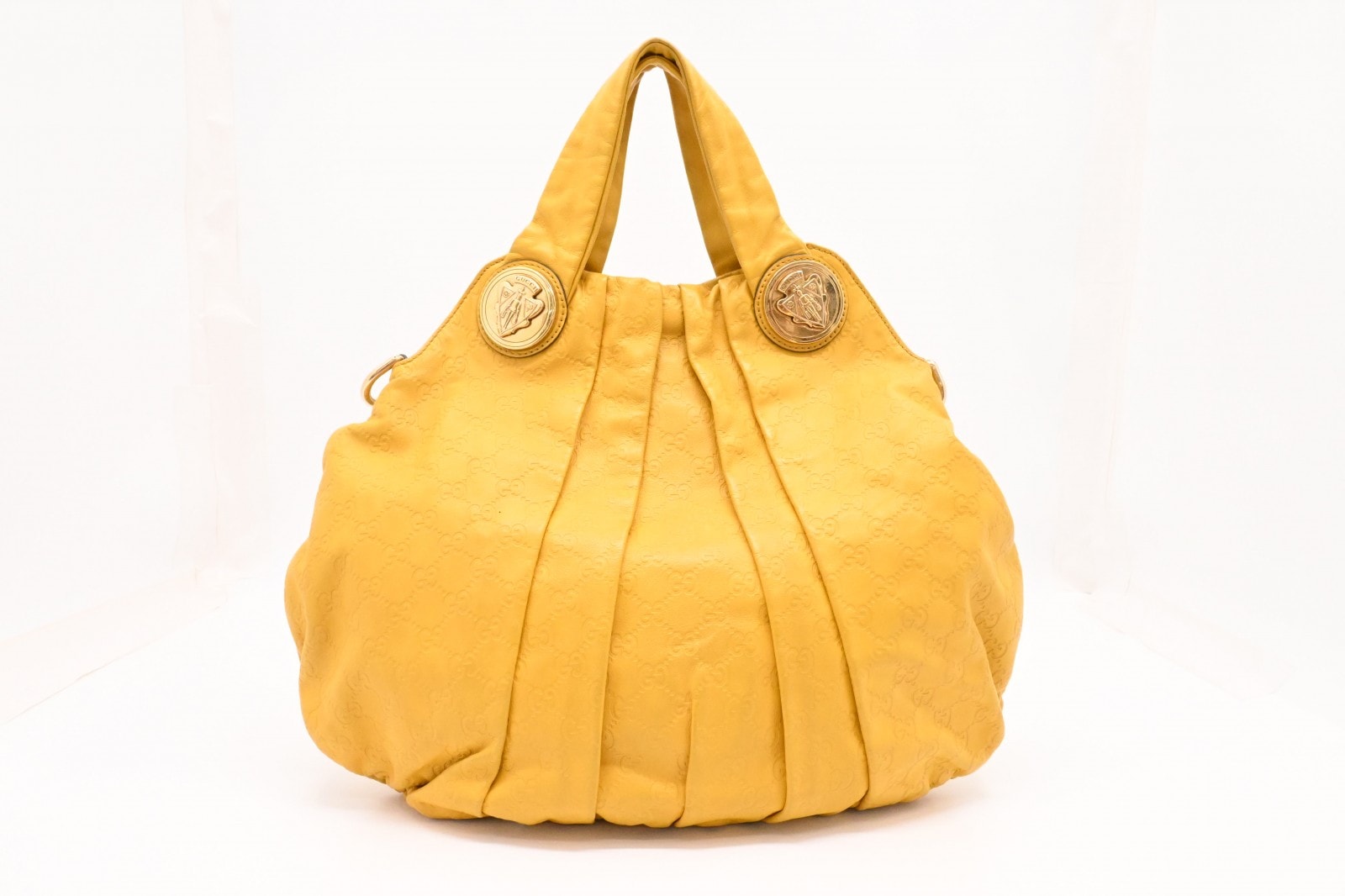 グッチ グッチシマ ヒステリア ハンドバッグ イエロー レザー 197016