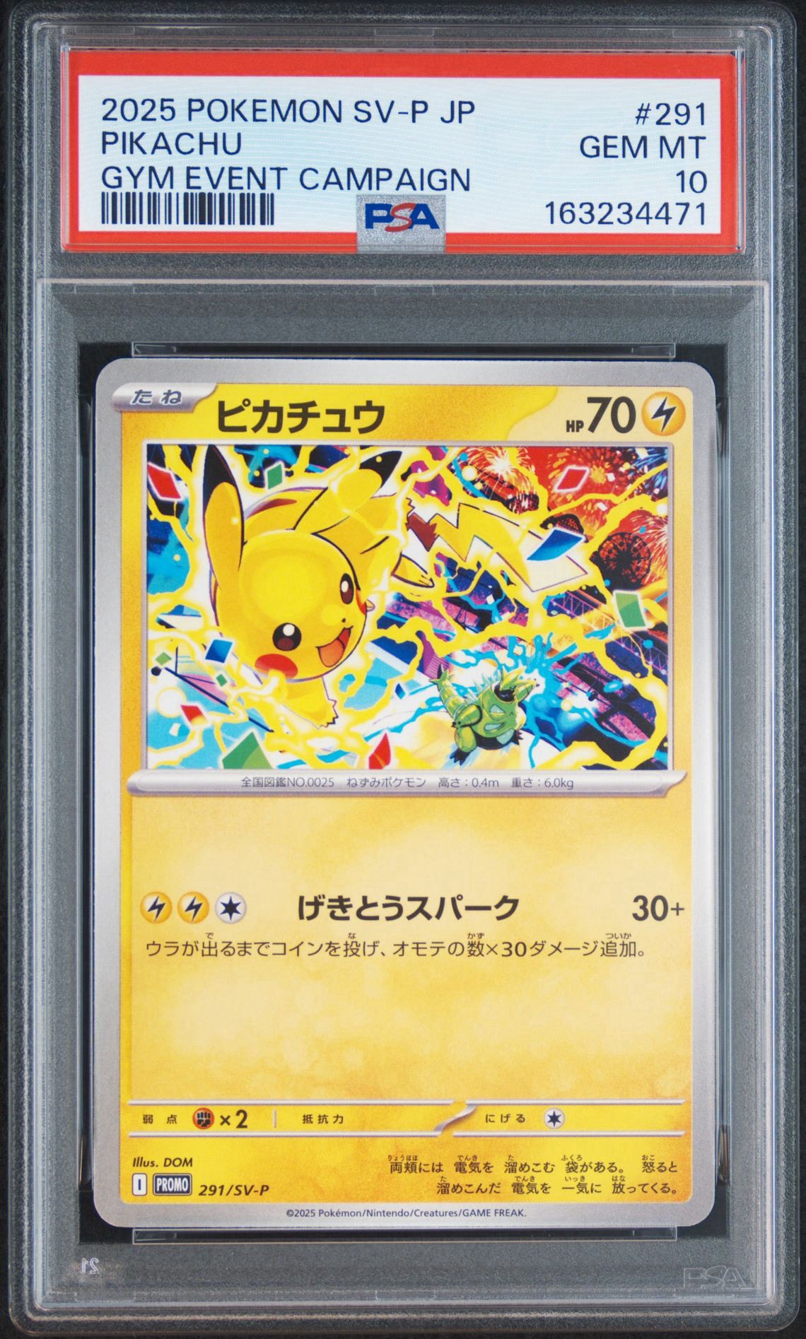ピカチュウ P 291/SV-P psa10 PSA10】ピカチュウ P [SV-P 291](プロモーションカード「SV-P」) 1枚の