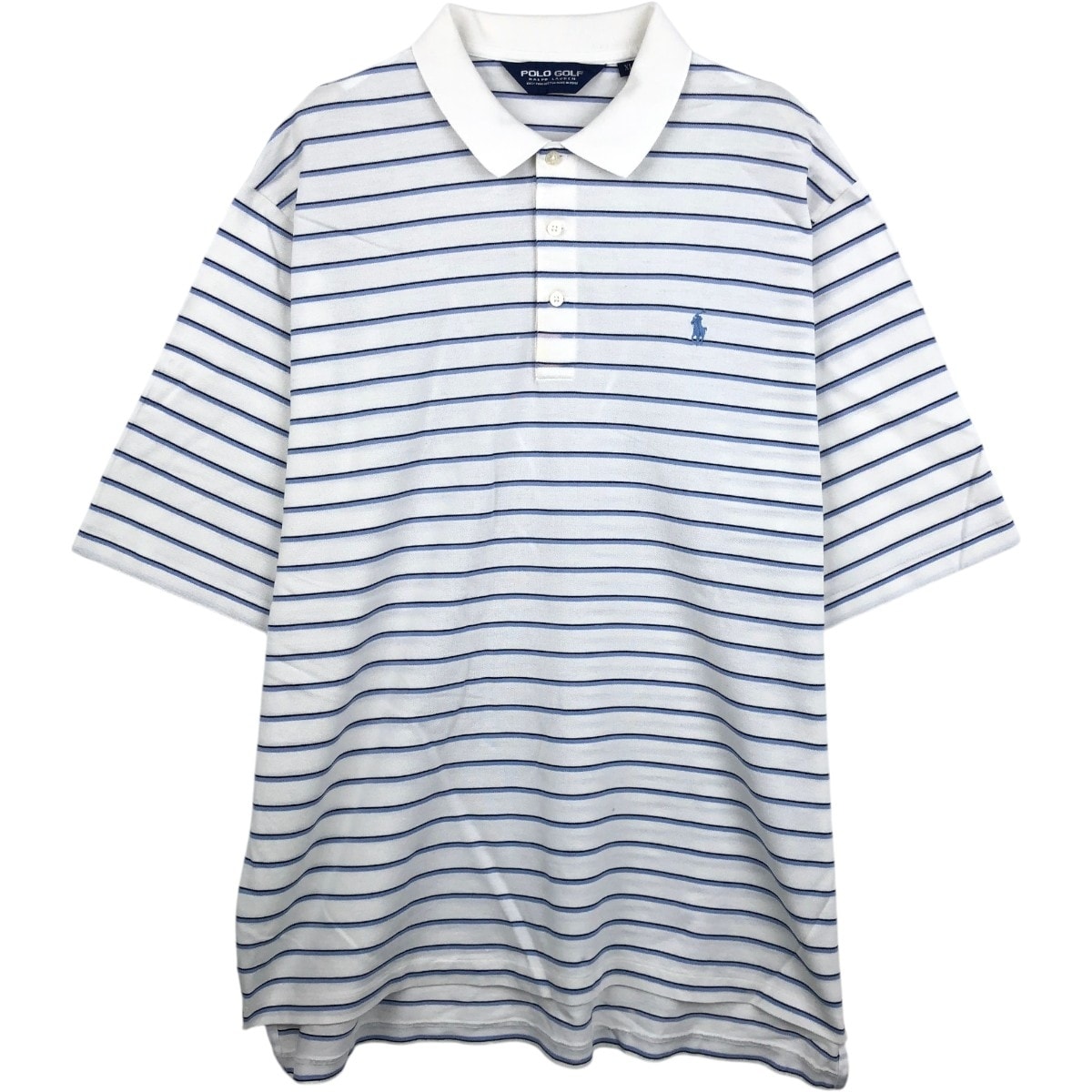 古着 ラルフローレン Ralph Lauren POLO GOLF ポロゴルフ マルチボーダー 半袖 ボーダー ポロシャツ メンズXL相当/eaa653622