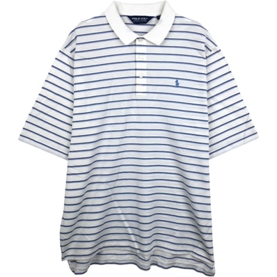 古着 ラルフローレン Ralph Lauren POLO GOLF ポロゴルフ マルチボーダー 半袖 ボーダー ポロシャツ メンズXL相当/eaa653622