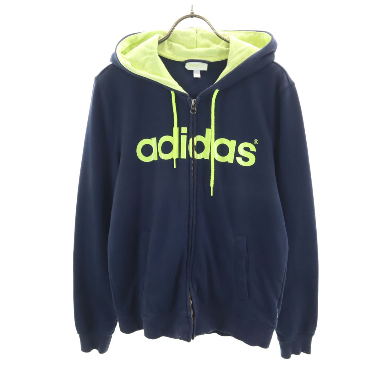 adidas NEO アディダスネオ 長袖 スウェット ジップパーカー L ネイビー