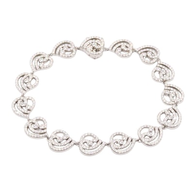 ティファニー TIFFANY&CO エンチャントハート ブレスレット ブレスレット アクセサリー Pt950プラチナ ダイヤモンド レディース シルバー系 / クリア系 【中古】