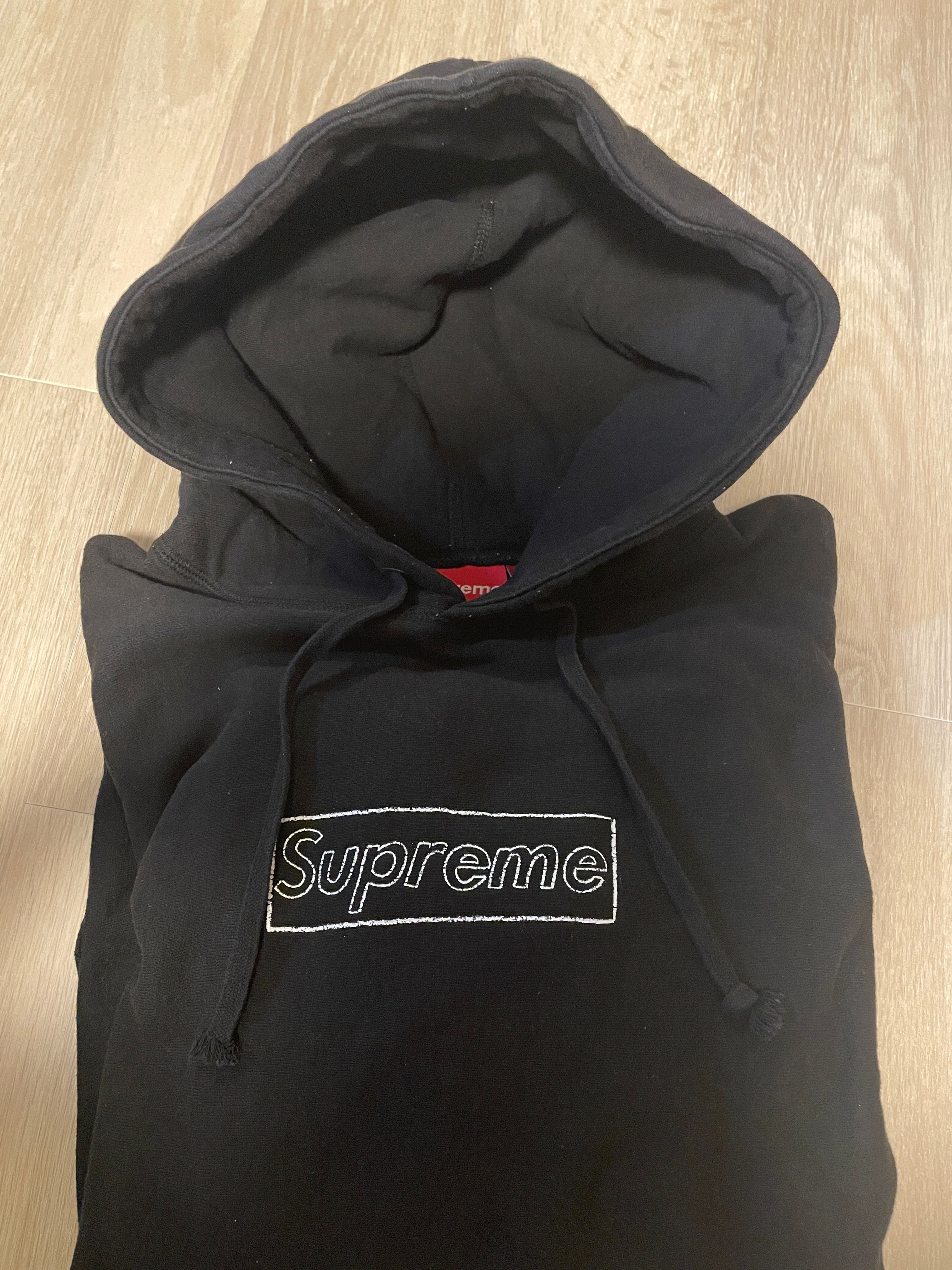 Supreme KAWS Chalk Logo Hooded Sweatshirt "Black"(2021)