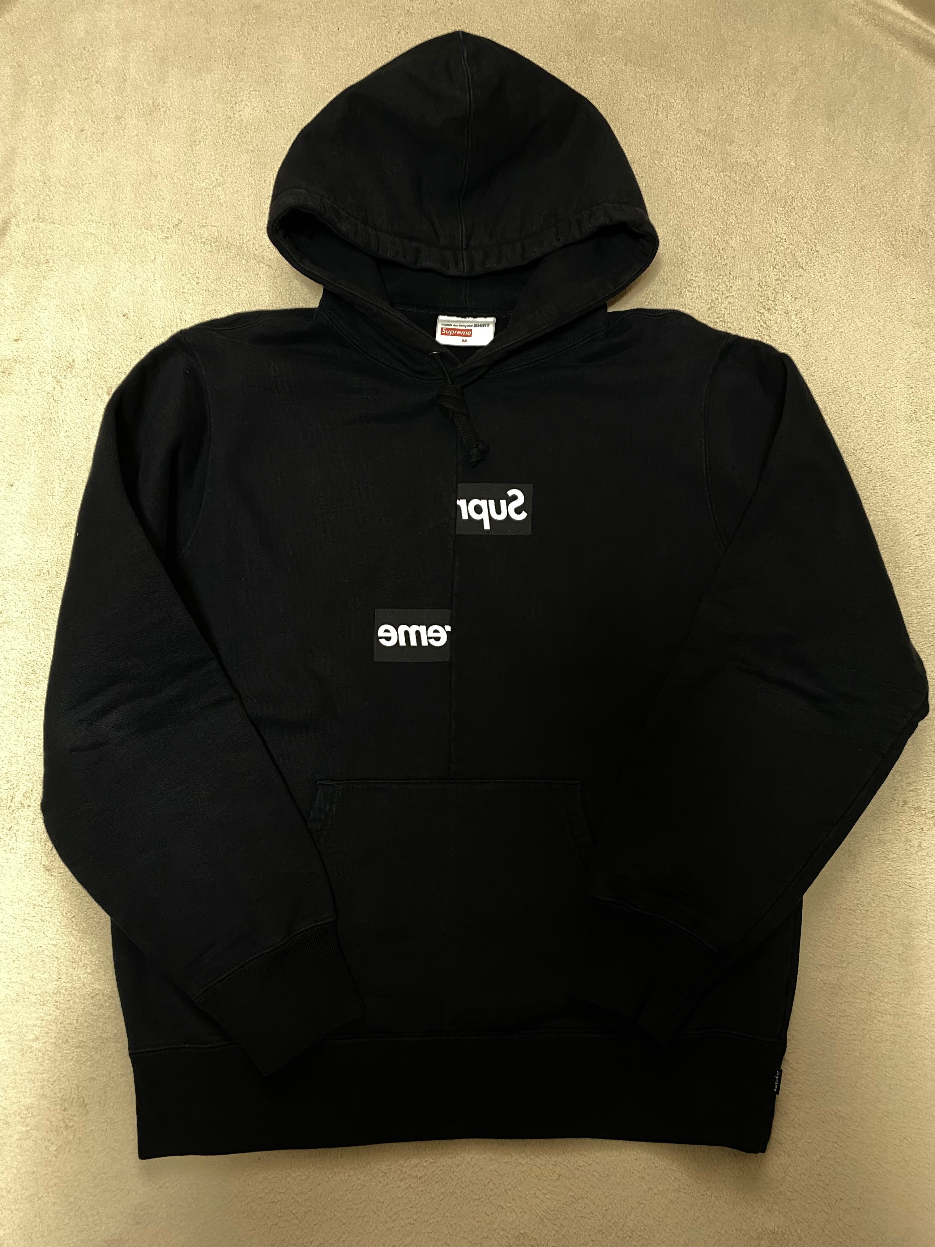 Supreme / Comme des Garçons SHIRT® Split Box Logo Hooded Sweatshirt "Black"