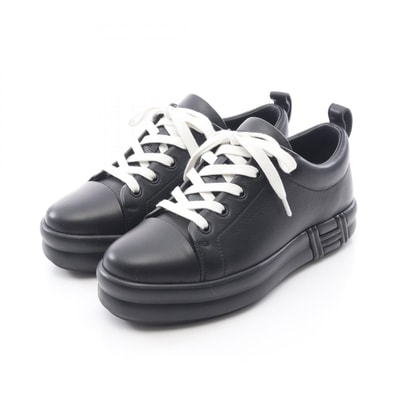 エルメス HERMES ハッピー スニーカー 靴 レザー ホワイト レディース ブラック系 / ホワイト系 232109Z 【中古】