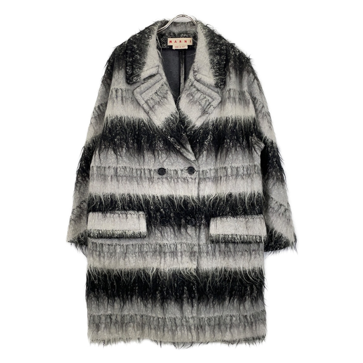 マルニ 13-14AW ブラック/グレー CPMAO10A00TW577 モヘア混 チェスターコート 40