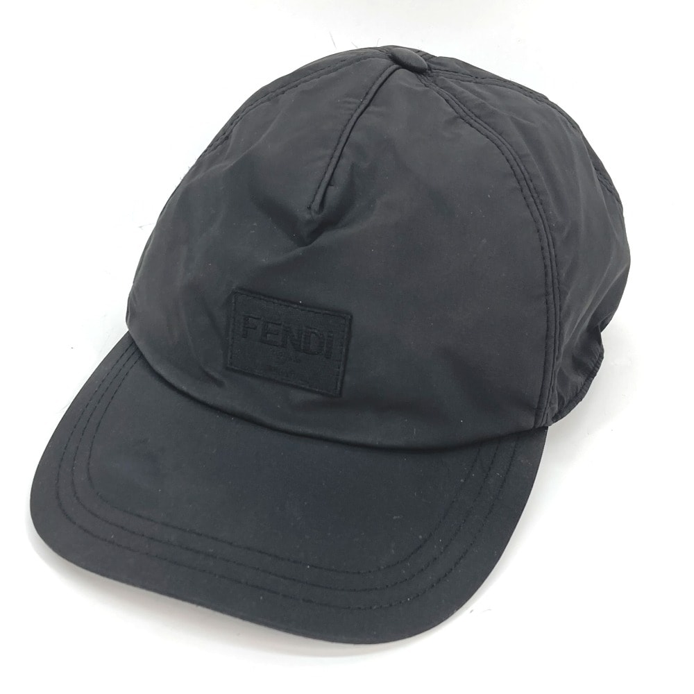フェンディ FENDI ロゴ FXQ788 帽子 キャップ帽 ベースボール キャップ ナイロン ブラック