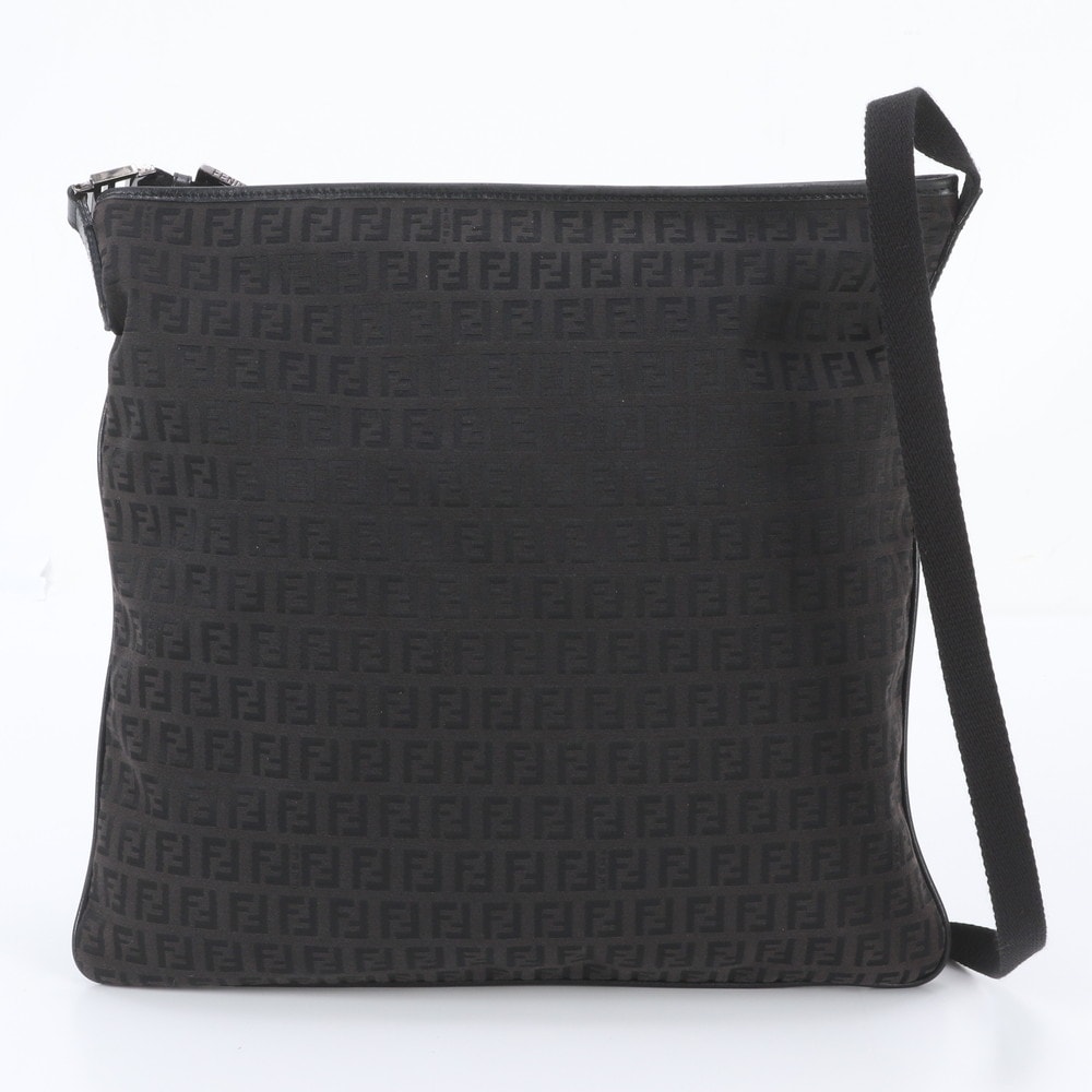 ■美品 フェンディ ズッキーノショルダーバッグ レザー×キャンバス