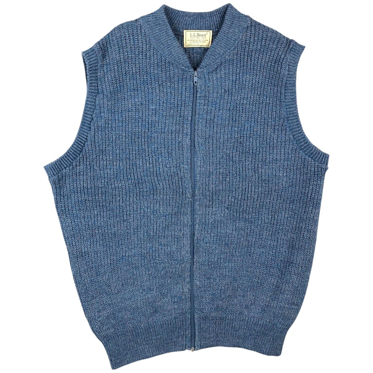 빈티지 의류, 80~90년대 L.L. Bean, 하이 트렉 원사, 앞면 리브드 오프닝, 아크릴 베스트, 미국산, 남성용 L 사이즈, 빈티지/Eaa620724