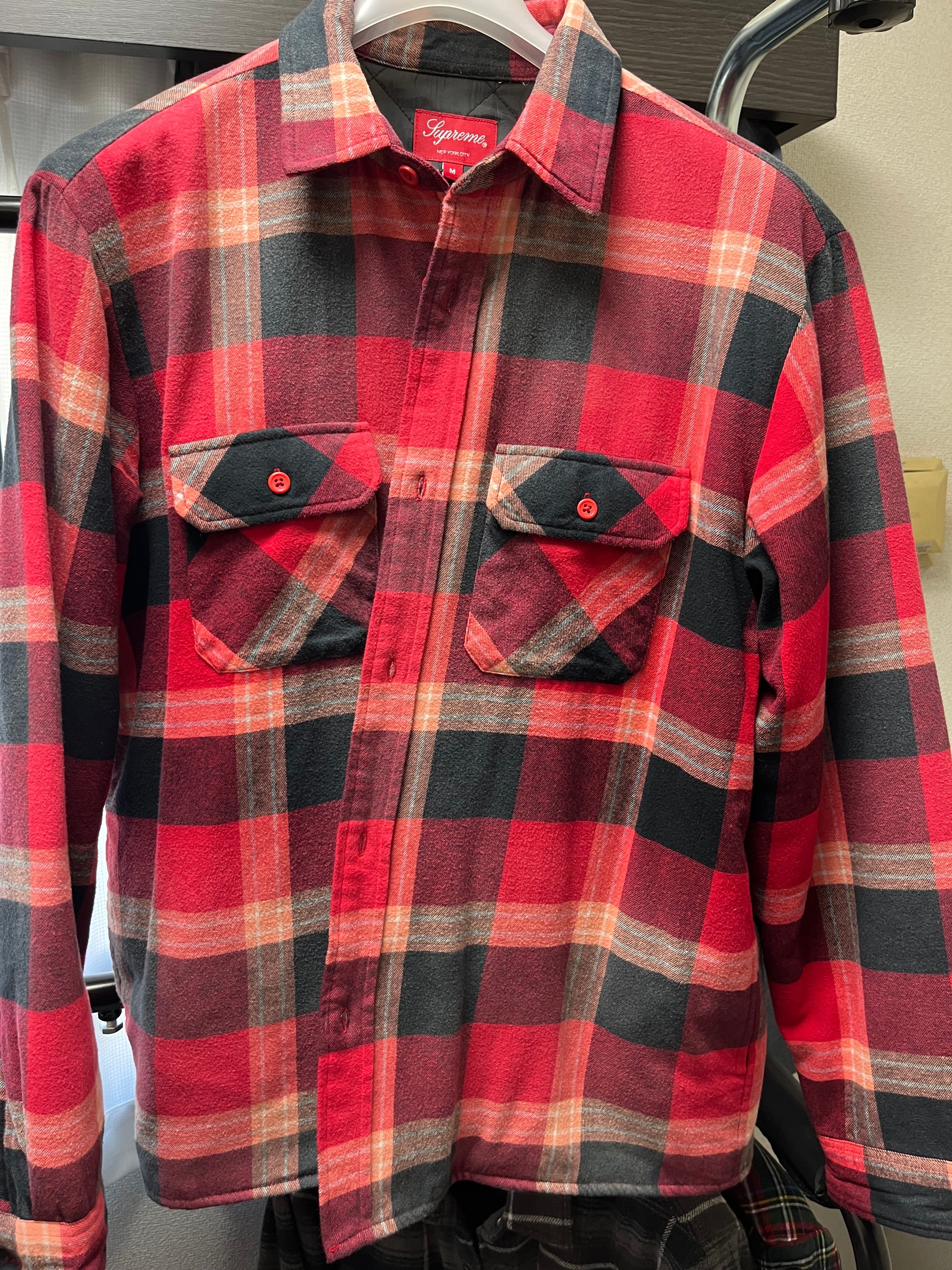 Supreme Quilted Flannel Shirt "Red"