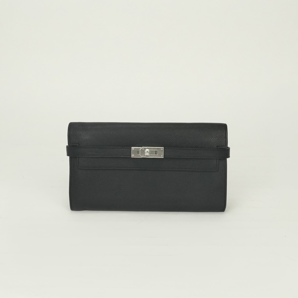 エルメス HERMES ケリーウォレット ケリーウォレットロング ケリー ウォレット 財布 長財布 ロングウォレット エプソン ノワール Noir ブラック Black 黒 シルバー金具 ヴォーエプソン KELLYWALLET