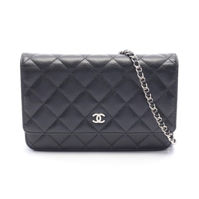 シャネル CHANEL マトラッセ ショルダーバッグ バッグ キャビアスキン(グレインドカーフ) レディース ブラック系 A33814 【中古】