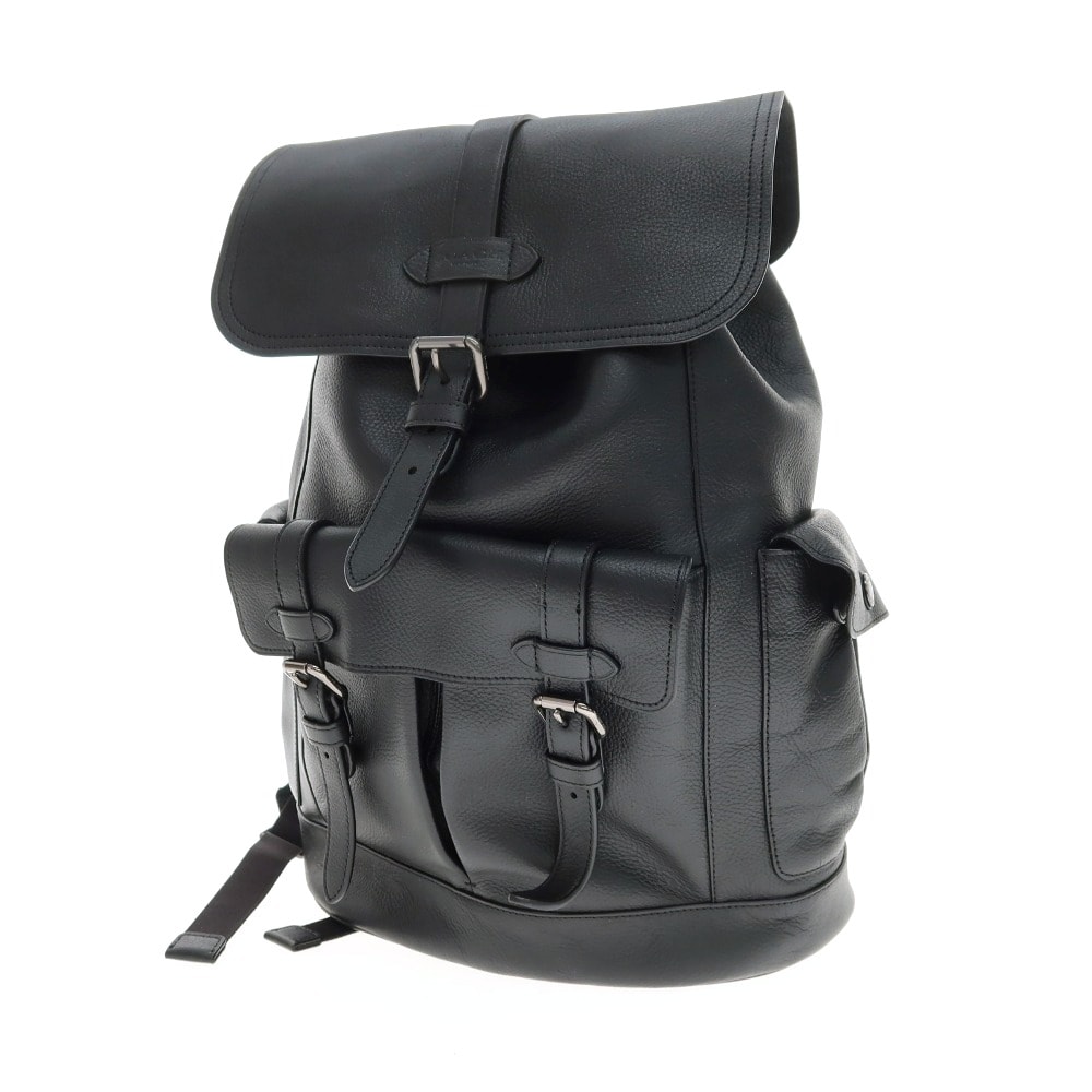 【中古】コーチ COACH F23202 レザー バックパック・リュック ブラック【W32xH42xD14.5】【メンズ】