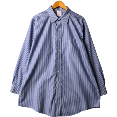 古着 ブルックスブラザーズ Brooks Brothers Est.1818 長袖 コットンストライプシャツ メンズXL相当/eaa567422