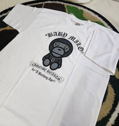 Chrome Hearts x A BATHING APE BABY MILO Print T-Shirt "White"