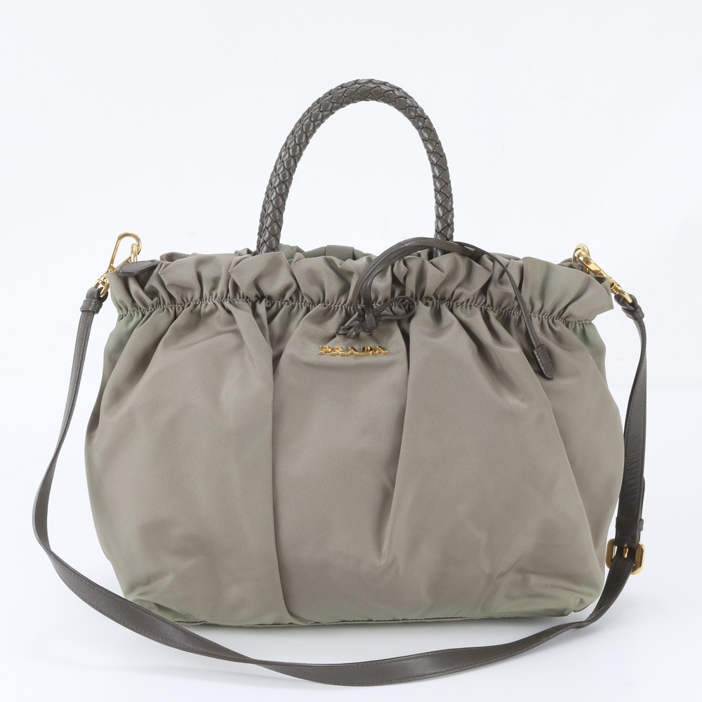 ■美品 プラダ テスート ナイロンショルダーバッグ レザー×ナイロン