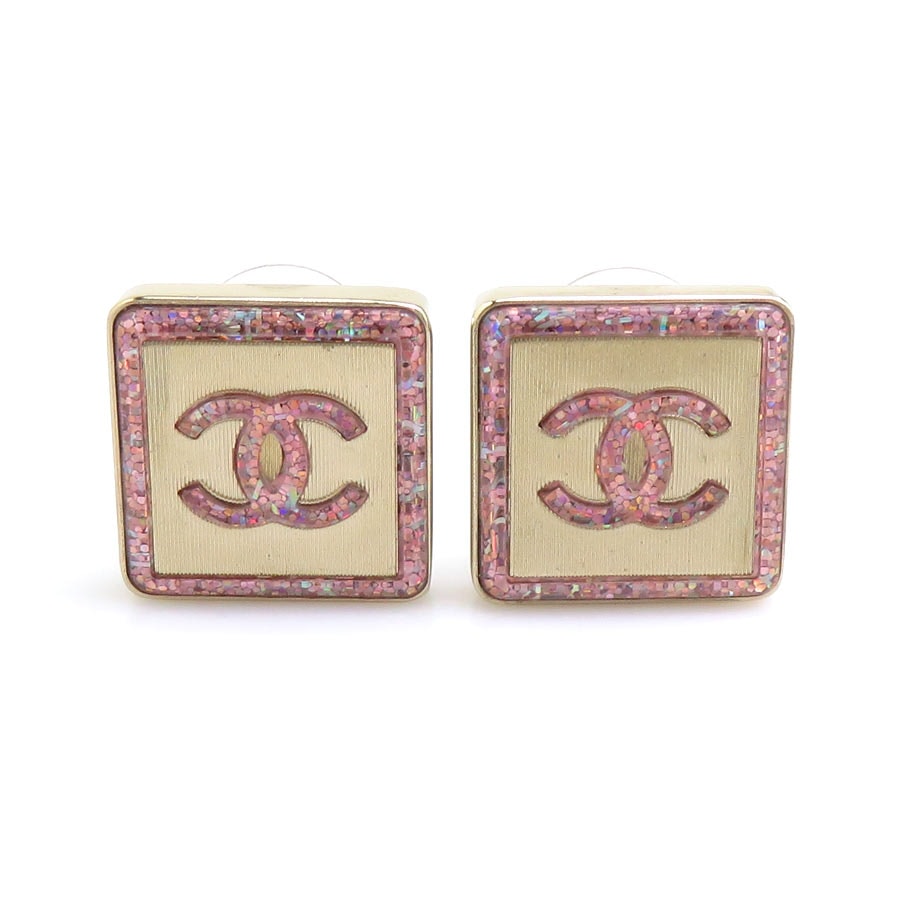 シャネル CHANEL ピアス メタル ゴールド/ピンク レディース【中古】 h32286a