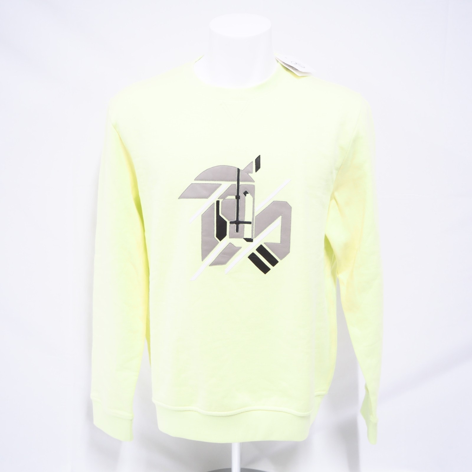 極美品 HERMES エルメス コットン シュヴォー アン シン メトリー L H357780HA 長袖シャツ イエロー マルチカラー コットン メンズ