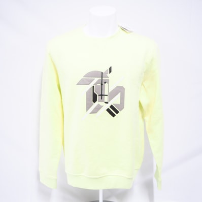 極美品 HERMES エルメス コットン シュヴォー アン シン メトリー L H357780HA 長袖シャツ イエロー マルチカラー コットン メンズ