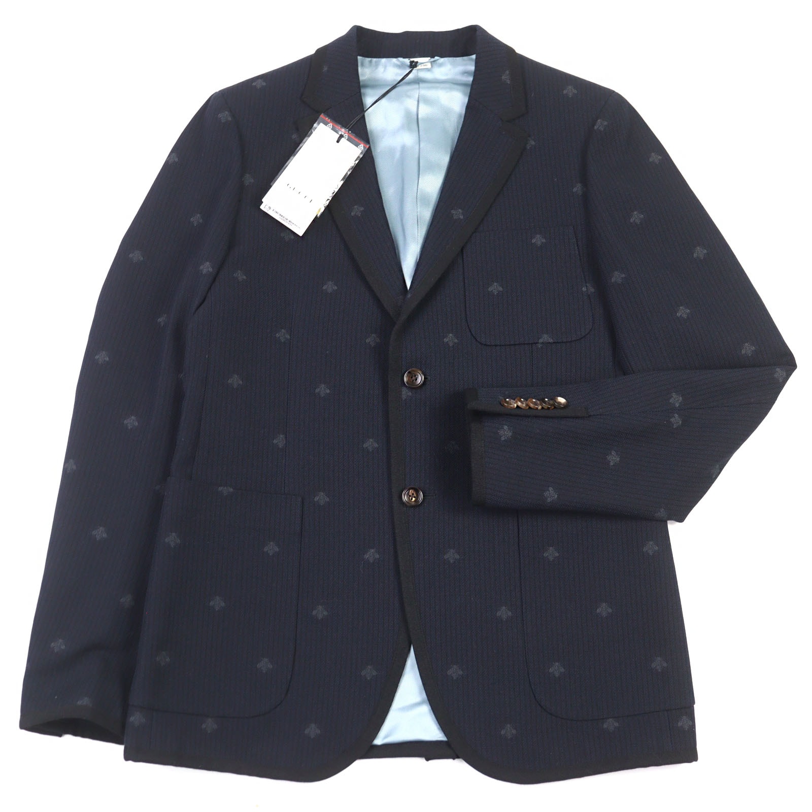 未使用品 グッチ テーラードジャケット BEE刺繍総柄 48 521888