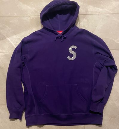 Supreme Swarovski® S Logo Hooded Sweatshirt "Purple"