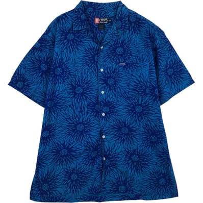 古着 ラルフローレン Ralph Lauren CHAPS チャップス 総柄 花柄 オープンカラー ハワイアンアロハシャツ ボックスシャツ メンズL相当/eaa635938