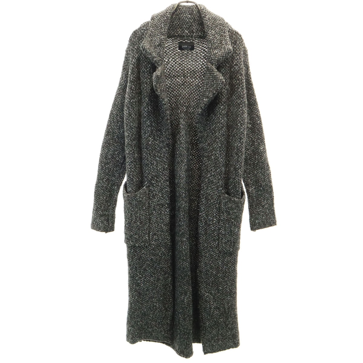 ZARA KNIT ザラニット 長袖 ロング カーディガン M チャコールグレー