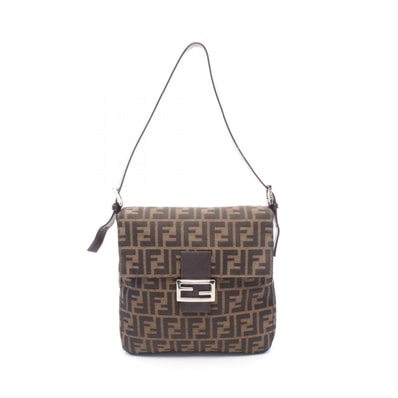 フェンディ FENDI ズッカ ショルダーバッグ バッグ キャンバス レザー レディース ブラウン系 【中古】