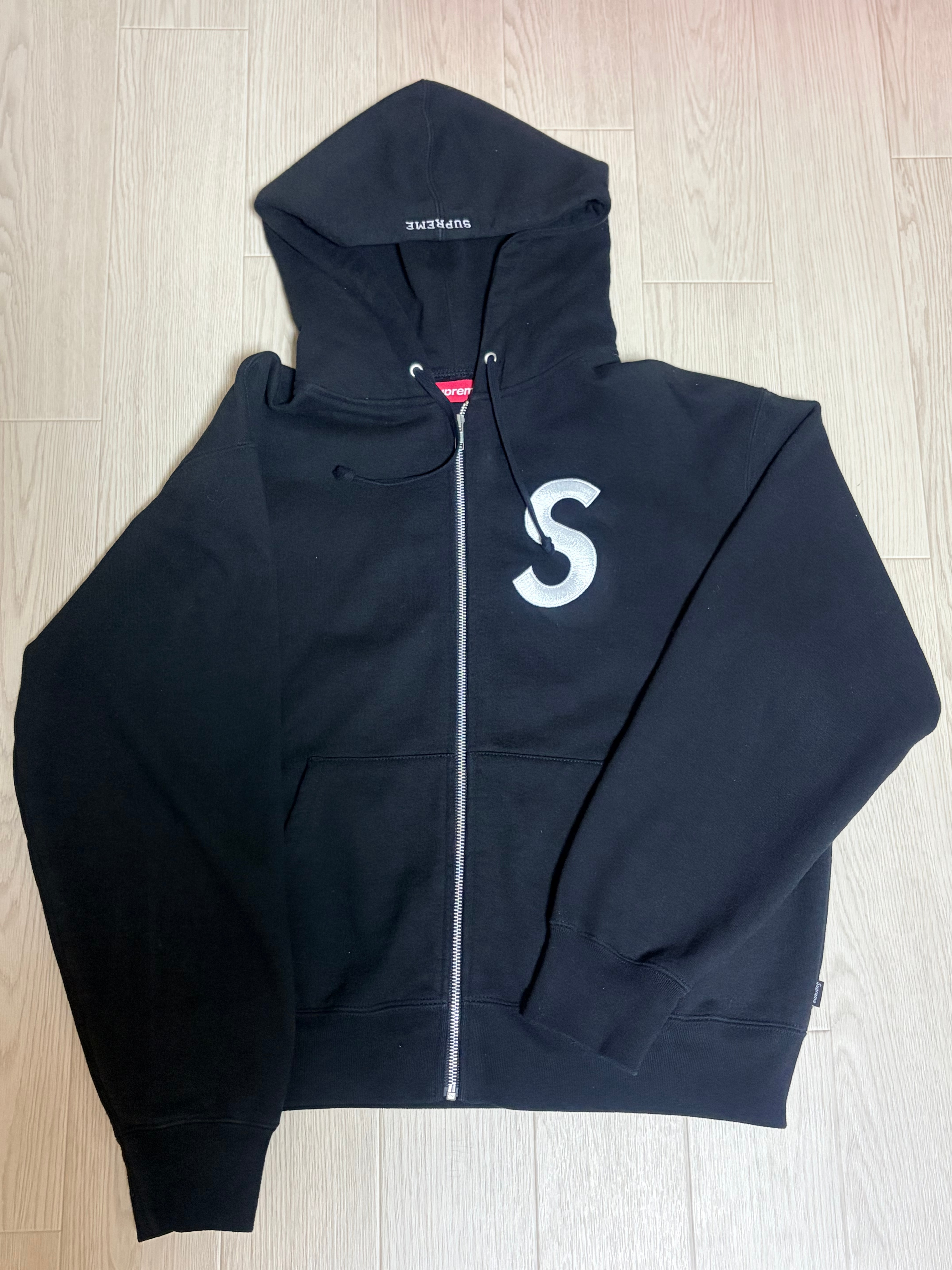 Supreme S Logo Zip Up Hooded Sweatshirt (25FW) "Black"