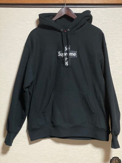 Supreme Cross Box Logo Hooded Sweatshirt "Black"
