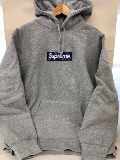 Supreme Bandana Box Logo Hooded Sweatshirt "Grey"