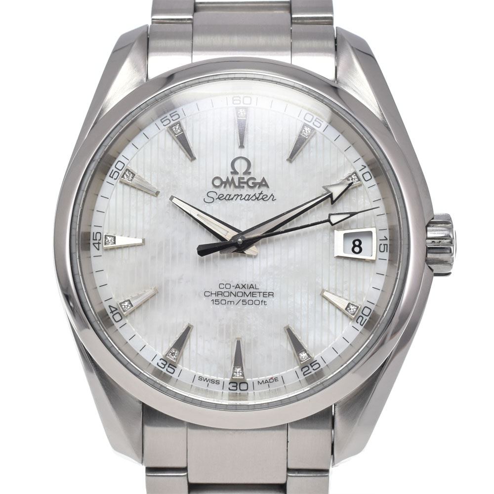 オメガ OMEGA 231.10.39.21.55.001 シーマスター 11Pダイヤモンド ホワイトシェル 自動巻き メンズ 美品 保証書付き 腕時計 P#148483