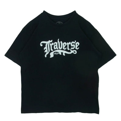 TENDERLOIN テンダーロイン TRAVERSE TOKYO トラバース東京 フロントプリント Tシャツ 半袖 カットソー ブラック系 L【中古】