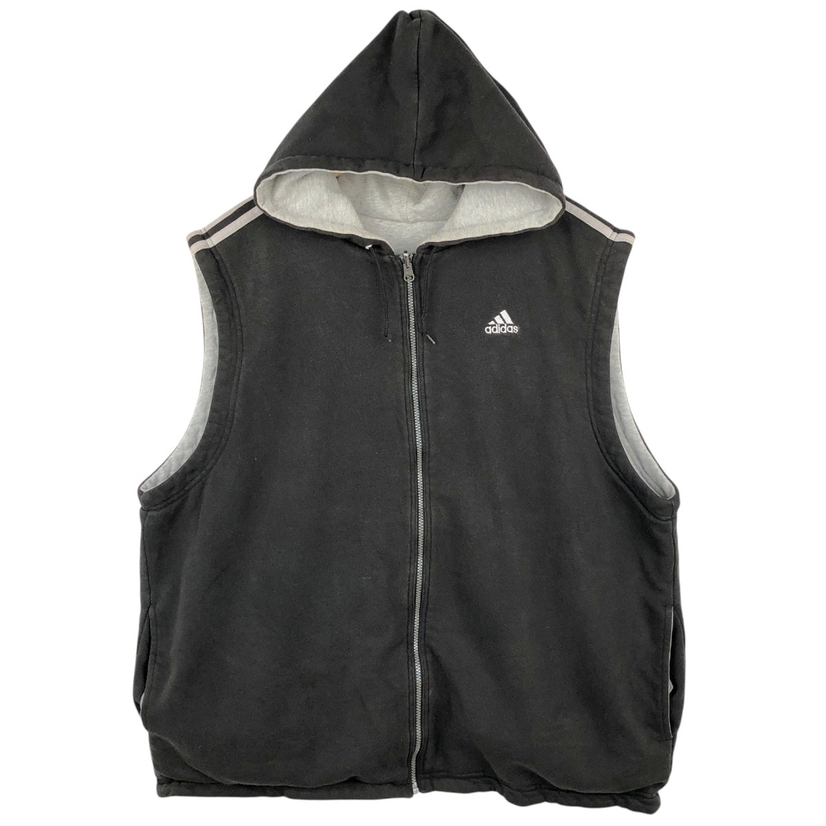 古着 90年代 アディダス adidas リバーシブル 前開き パーカーベスト メンズXXL相当 ヴィンテージ/eaa656350