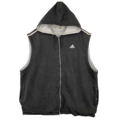 古着 90年代 アディダス adidas リバーシブル 前開き パーカーベスト メンズXXL相当 ヴィンテージ/eaa656350