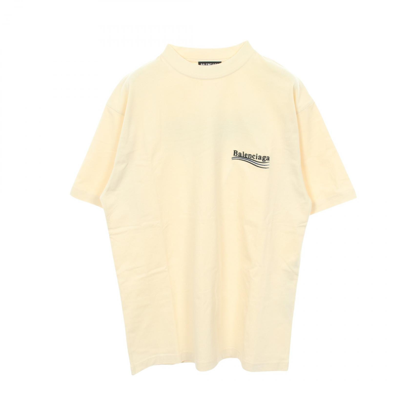 バレンシアガ BALENCIAGA Political Campaign 半袖Tシャツ 衣料品 トップス コットン メンズ レディース アイボリー系 641675 【中古】