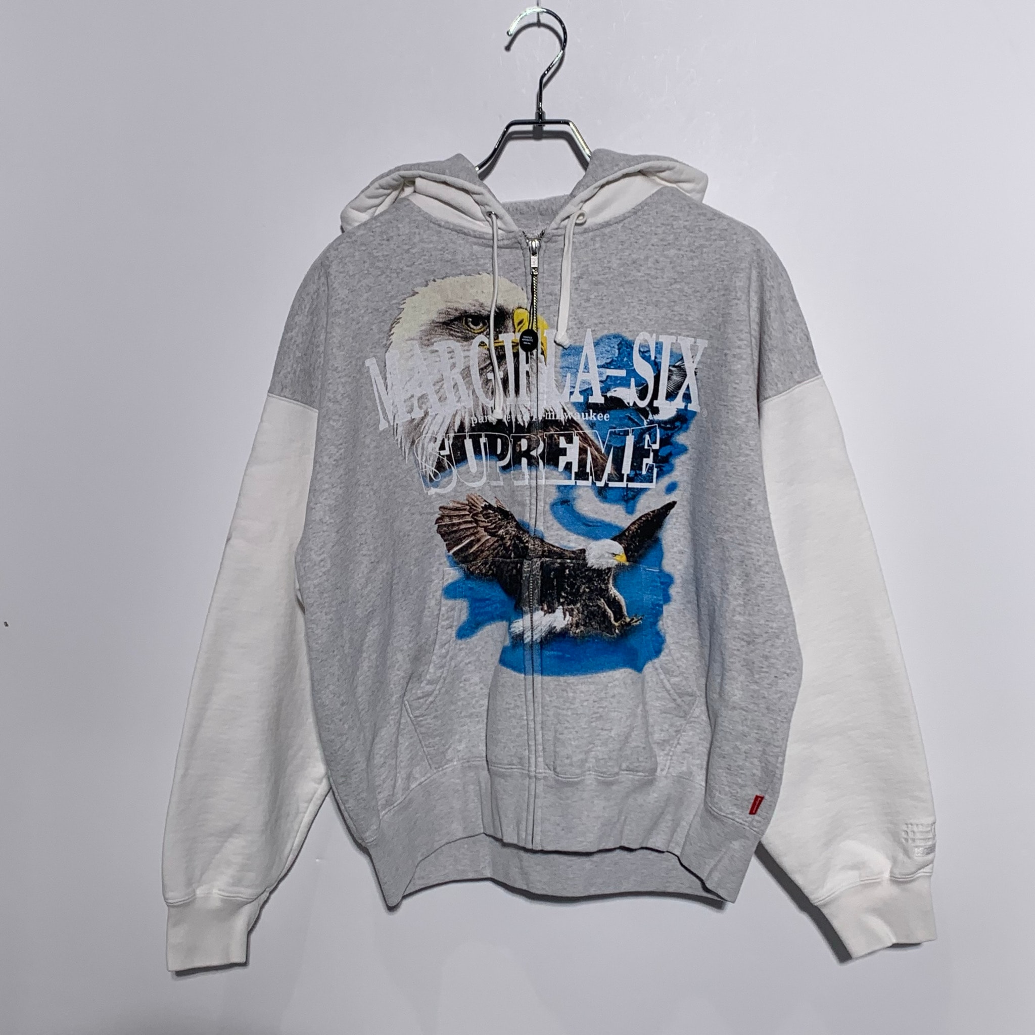 Supreme x MM6 Maison Margiela Eagle Zip Up Hooded Sweatshirt "Ash Grey"