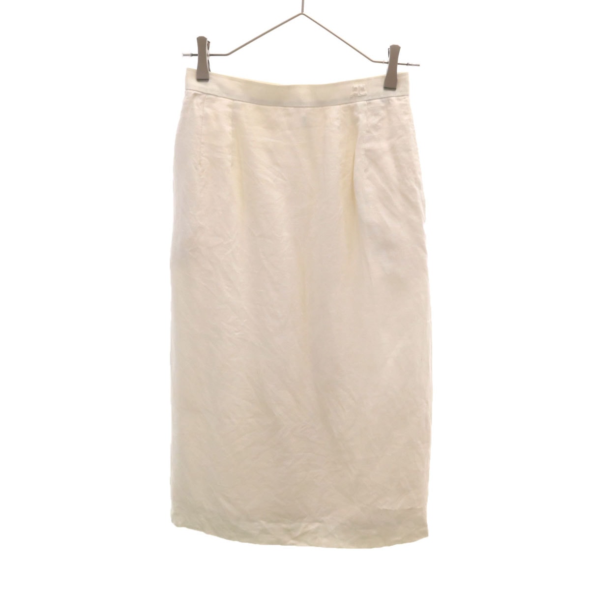courreges クレージュ リネン 膝丈スカート 66-92 ベージュ