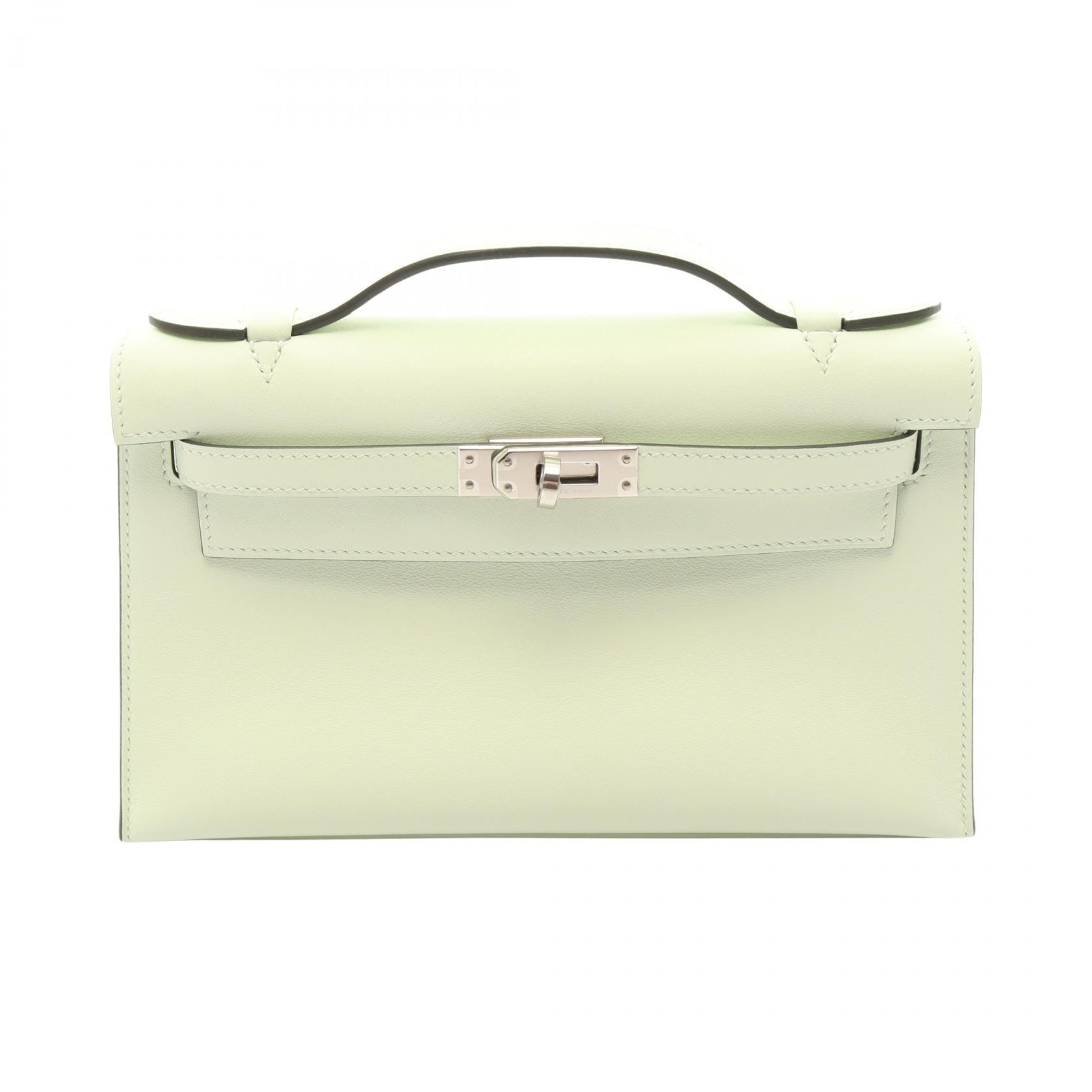 エルメス HERMES ポシェットケリー ミニ ハンドバッグ バッグ レザー ヴォースイフト ヴォースイフト ヴェールフィズ U刻印(2022年製造) レディース グリーン系 【中古】