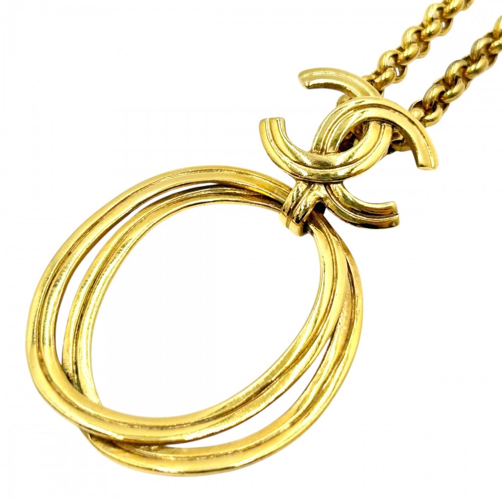 CHANEL シャネル ネックレス ココマーク ロングネックレス ターンロック アクセサリー ココ ヴィンテージ GP 96P ゴールド レディース 約56.2g 1996年【中古品】