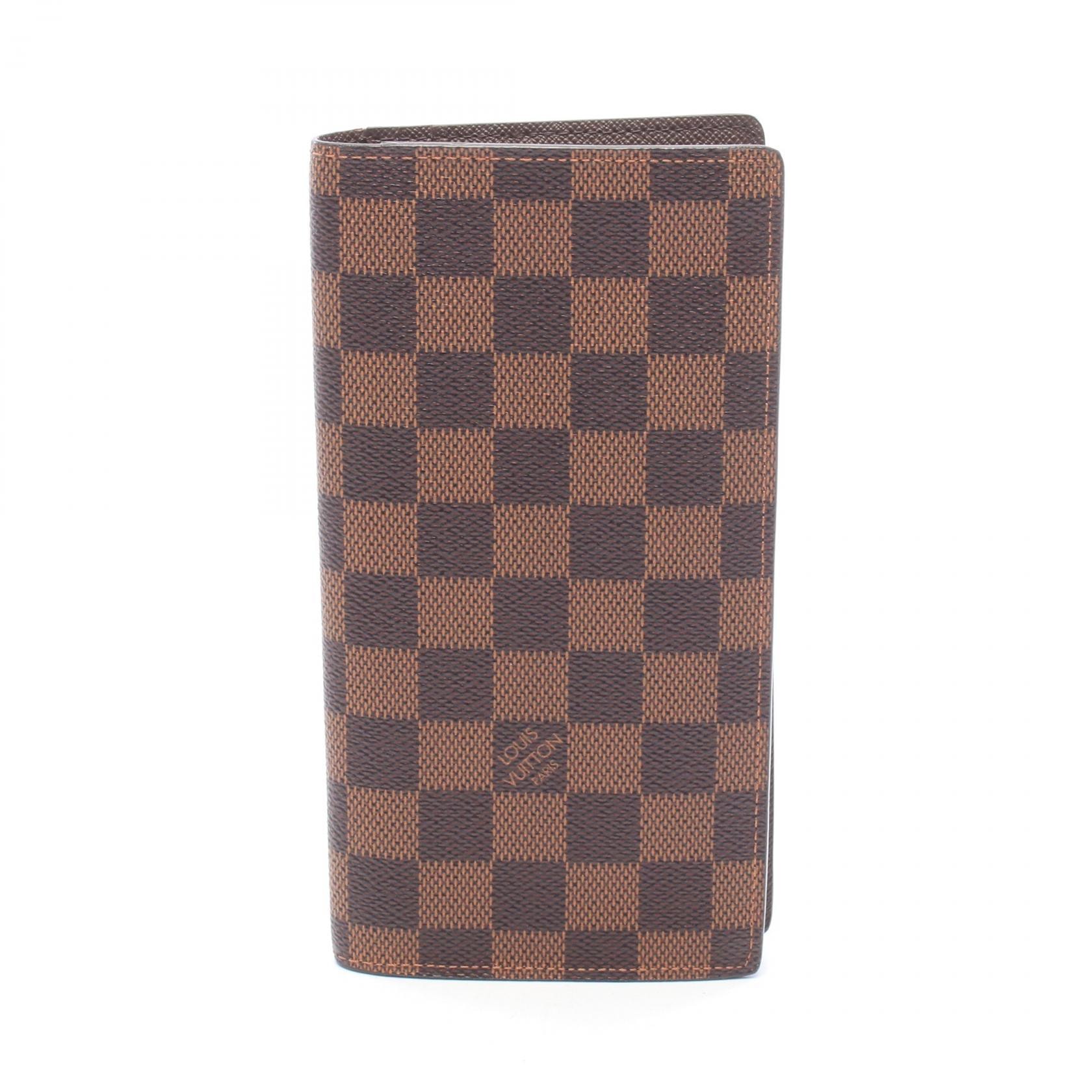 ルイ・ヴィトン LOUIS VUITTON ポルトフォイユ ブラザ ダミエエベヌ 二つ折り長財布 財布 PVC メンズ ブラウン系 N60017 【中古】